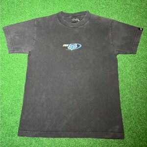 Fox Racing Motocross Vintage Y2K Black Logo Small 17x25 Black T Shirt
